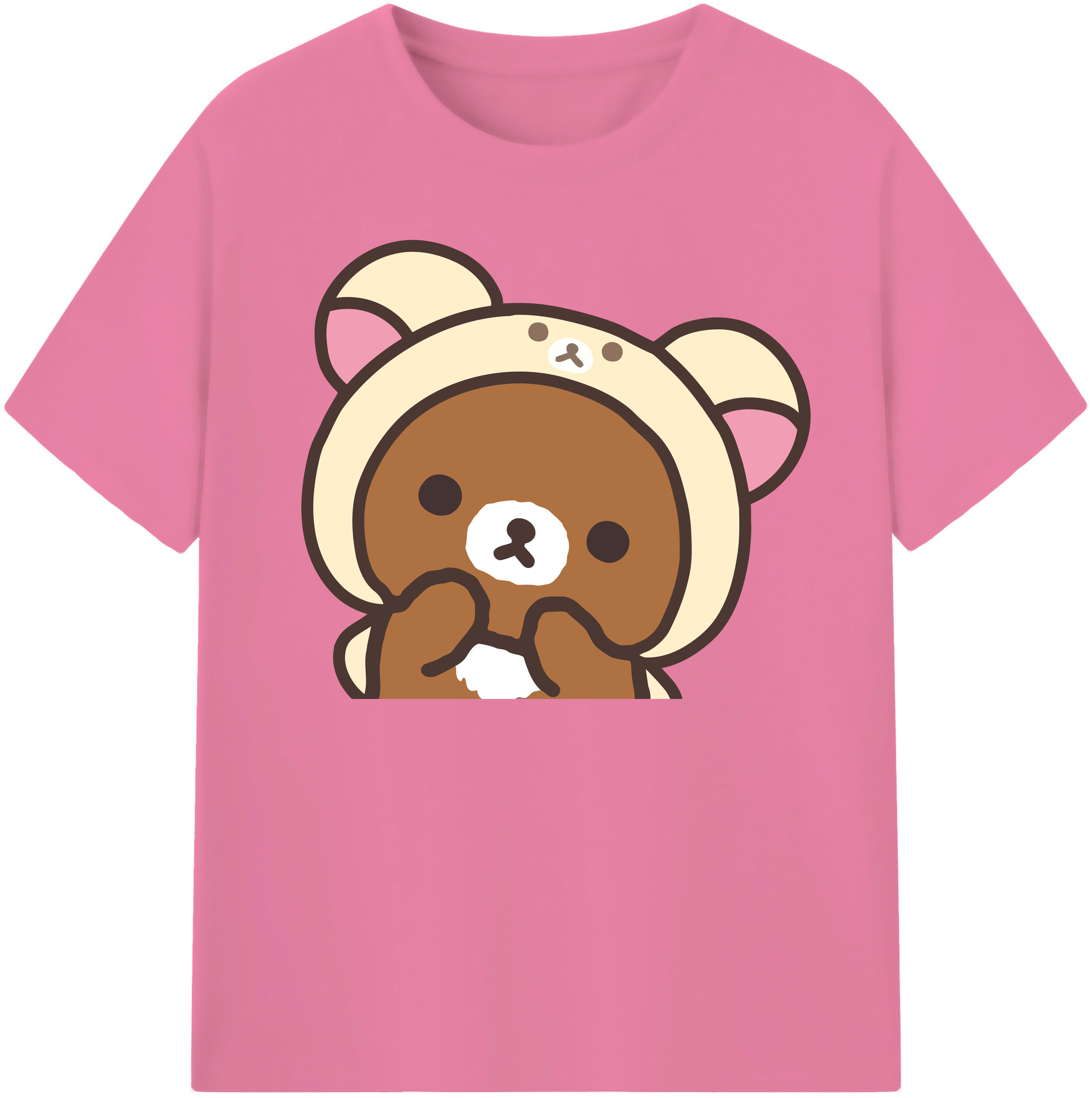 （画像用） リラックマ リラックマ キイロイトリ Rilakkuma Korilakkuma Kiiroitori 綿100％半袖Tシャツ（フロントプリント）